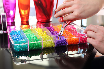 Image showing Colorful beads. Creating jewelry.