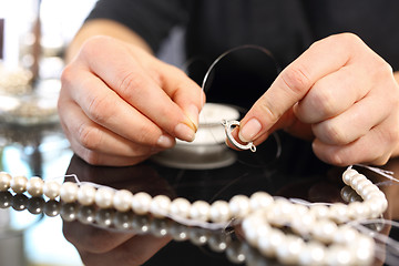 Image showing Pearl beads Natural pearls Creating jewelry with pearls