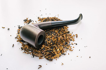 Image showing Flavored tobacco and smoking pipe