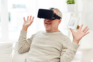 Image showing old man in virtual reality headset or 3d glasses