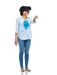 Image showing woman in virtual reality headset or 3d glasses