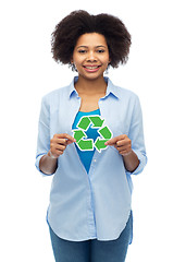 Image showing happy african american young woman over white