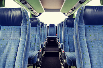 Image showing travel bus interior and seats