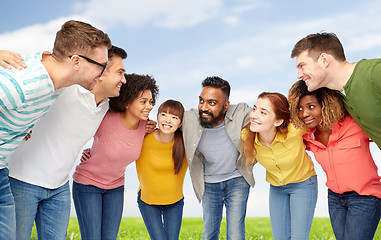 Image showing international group of happy smiling people