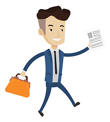 Image showing Happy businessman running vector illustration.
