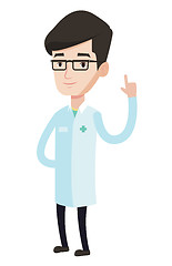 Image showing Doctor showing finger up vector illustration.