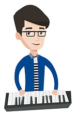 Image showing Man playing piano vector illustration.