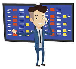 Image showing Stockbroker at stock exchange vector illustration.