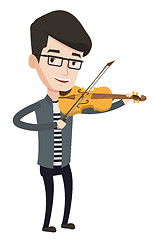 Image showing Musician playing violin vector illustration.