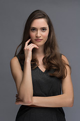 Image showing portrait  of beautiful young brunette woman