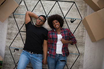 Image showing Top view of attractive young African American couple