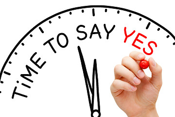 Image showing Time To Say Yes Clock Concept