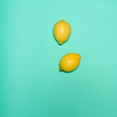 Image showing Lemons on blue background