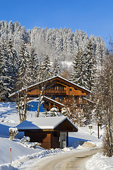 Image showing Wooden Houses in Winter