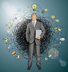 Image showing Businessman Looking Upwards