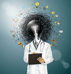 Image showing Vector Doctor Man With Clipboard