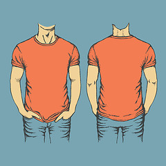 Image showing Vector red t-shirt template