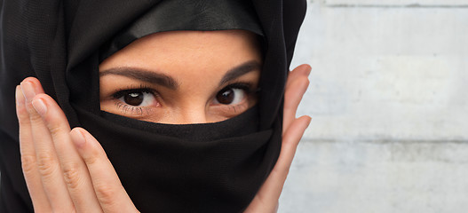 Image showing close up of muslim woman in hijab