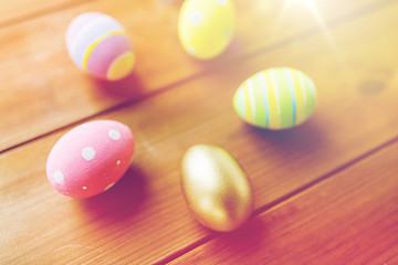 Image showing close up of colored easter eggs