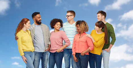 Image showing international group of happy smiling people