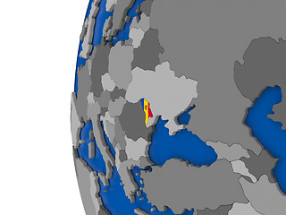 Image showing Moldova on globe