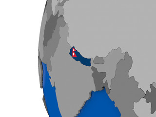 Image showing Nepal on globe