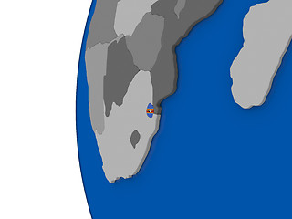 Image showing Swaziland on globe