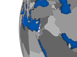 Image showing Israel on globe