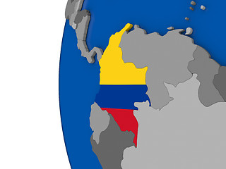 Image showing Colombia on globe