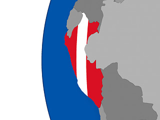 Image showing Peru on globe