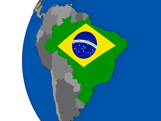 Image showing Brazil on globe