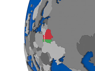 Image showing Belarus on globe