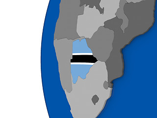 Image showing Botswana on globe