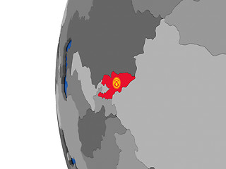 Image showing Kyrgyzstan on globe