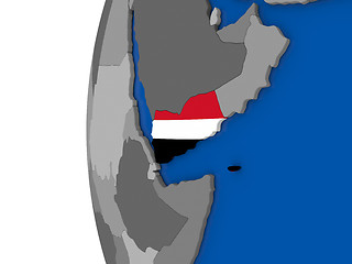 Image showing Yemen on globe