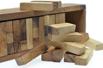 Image showing Business risk concept with jenga game