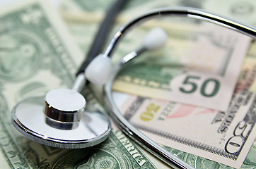 Image showing US dollar and stethoscope