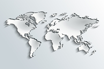 Image showing World map in peeling paper