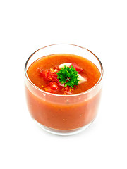 Image showing Soup tomato in glassful