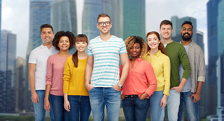 Image showing international group of happy smiling people