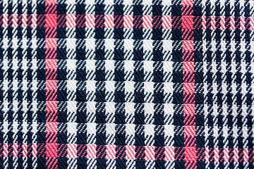 Image showing close up of checkered textile or fabric background