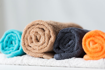 Image showing close up of bath towels