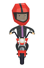 Image showing Man riding motorcycle at night vector illustration