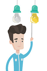 Image showing Man having business idea vector illustration.