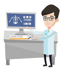 Image showing Doctor examining radiograph vector illustration.