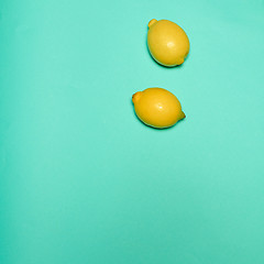 Image showing Lemons on blue background