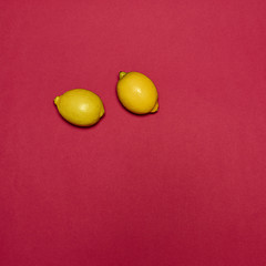 Image showing Lemons on red background