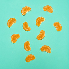 Image showing Ripe Mandarin fruit peeled open