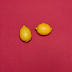 Image showing Lemons on red background