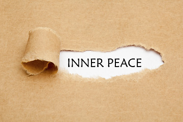 Image showing Inner Peace Ripped Paper Concept